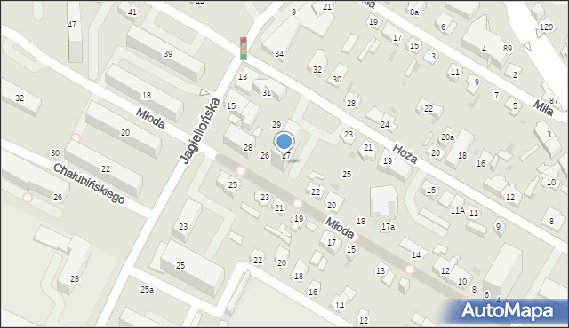 Kielce, Młoda, 24, mapa Kielc