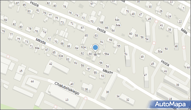 Kielce, Młoda, 58, mapa Kielc