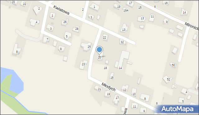 Kłodawa, Młodych, 20, mapa Kłodawa