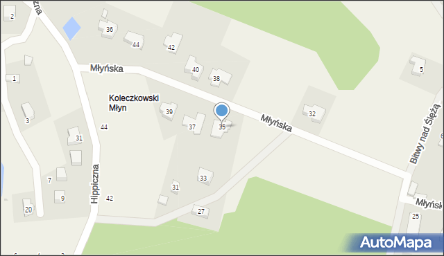 Koleczkowo, Młyńska, 35, mapa Koleczkowo