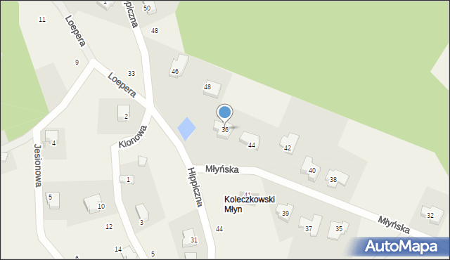 Koleczkowo, Młyńska, 36, mapa Koleczkowo