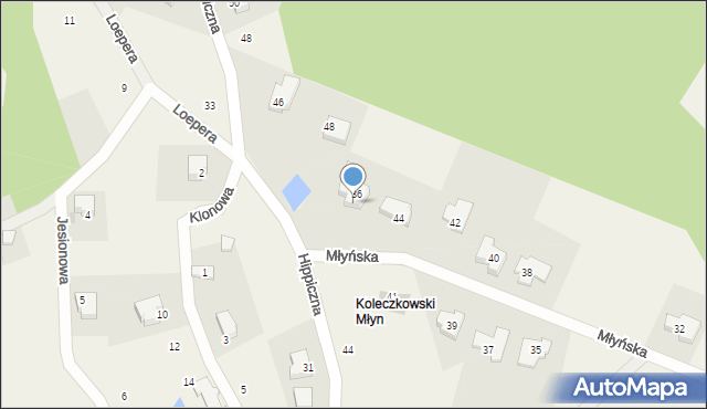 Koleczkowo, Młyńska, 46, mapa Koleczkowo