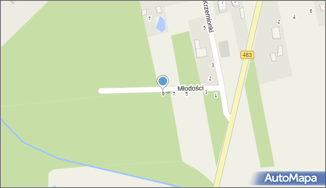 Kolonia Wierzchowisko, Młodości, 9, mapa Kolonia Wierzchowisko