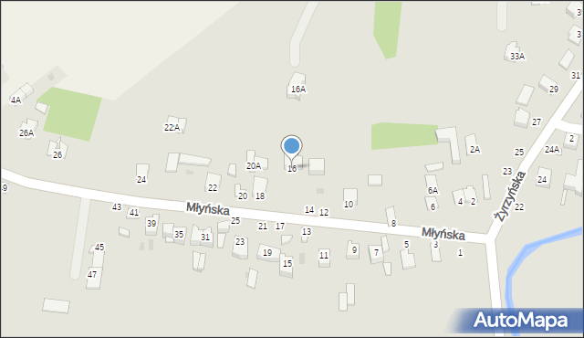 Końskowola, Młyńska, 16, mapa Końskowola