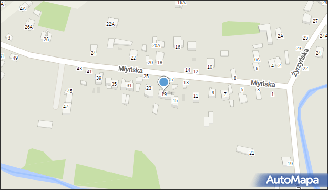 Końskowola, Młyńska, 19, mapa Końskowola