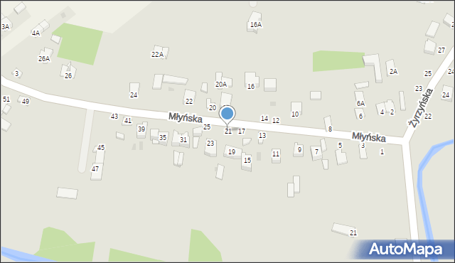 Końskowola, Młyńska, 21, mapa Końskowola