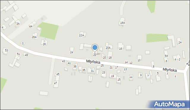 Końskowola, Młyńska, 22, mapa Końskowola