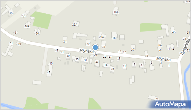 Końskowola, Młyńska, 25, mapa Końskowola