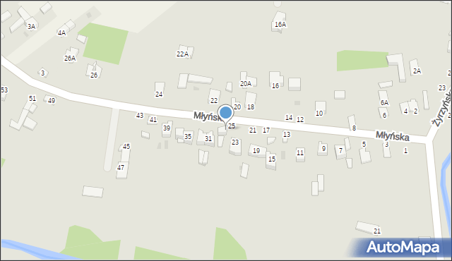 Końskowola, Młyńska, 27, mapa Końskowola