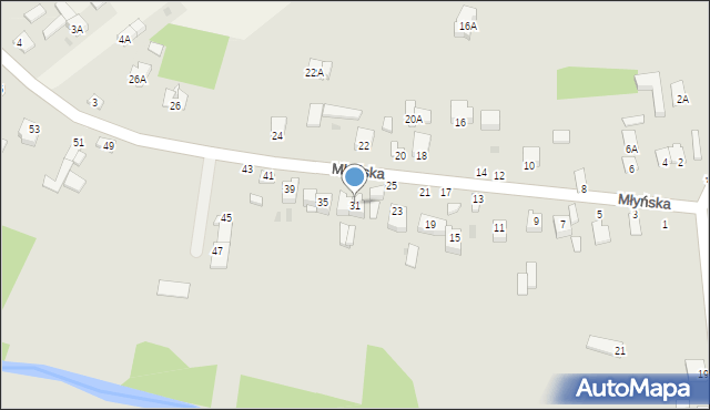 Końskowola, Młyńska, 31, mapa Końskowola