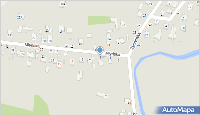 Końskowola, Młyńska, 5, mapa Końskowola