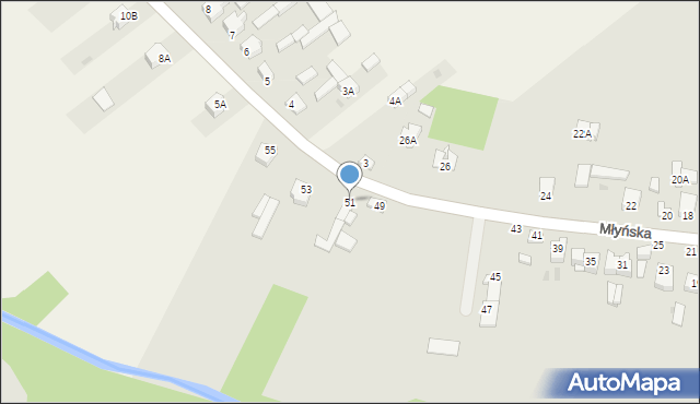 Końskowola, Młyńska, 51, mapa Końskowola