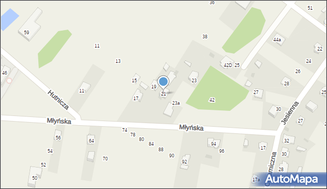 Korwinów, Młyńska, 21, mapa Korwinów