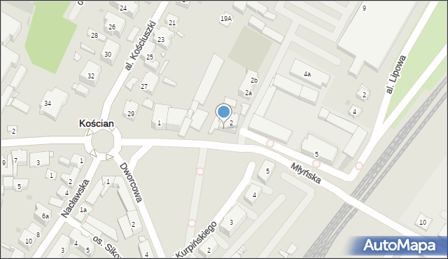 Kościan, Młyńska, 3, mapa Kościan