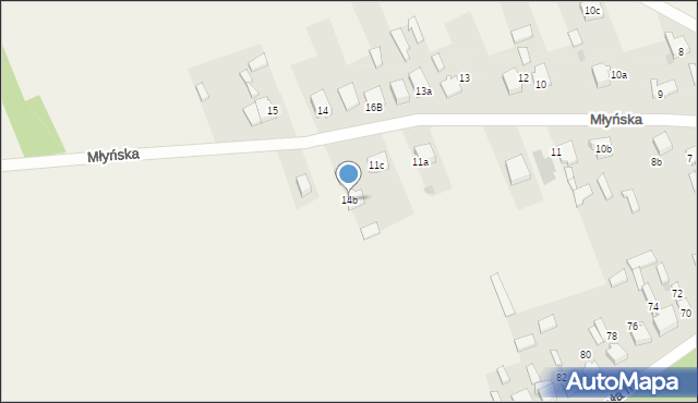 Kościelec, Młyńska, 14b, mapa Kościelec