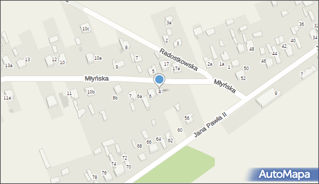 Kościelec, Młyńska, 4, mapa Kościelec