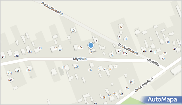 Kościelec, Młyńska, 9, mapa Kościelec