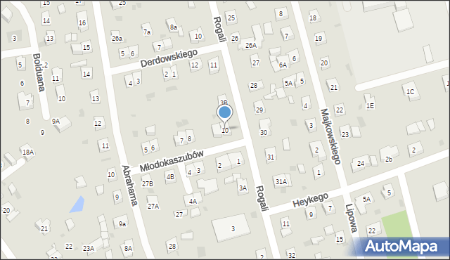 Kościerzyna, Młodokaszubów, 10, mapa Kościerzyna