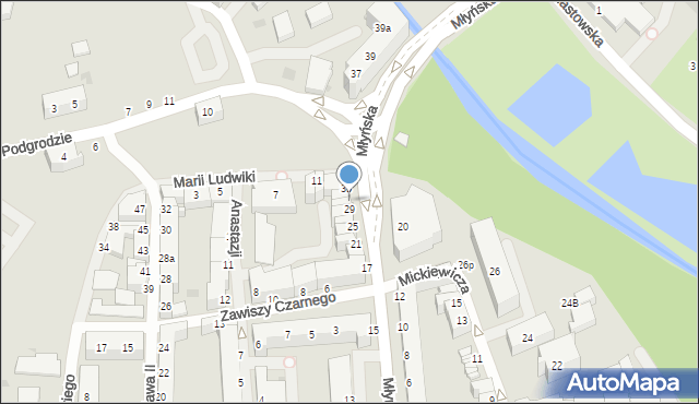 Koszalin, Młyńska, 31, mapa Koszalina