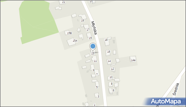 Kozłów, Młyńska, 13, mapa Kozłów