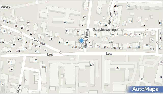 Kraków, Młodej Polski, 2, mapa Krakowa