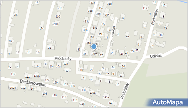 Kraków, Młodzieży, 35m, mapa Krakowa