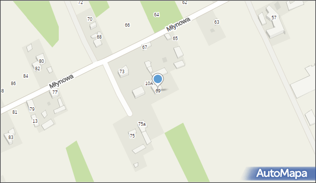 Krakowiany, Młynowa, 69, mapa Krakowiany