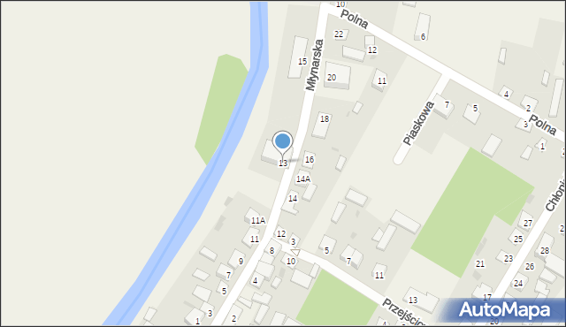 Krasnosielc, Młynarska, 13, mapa Krasnosielc