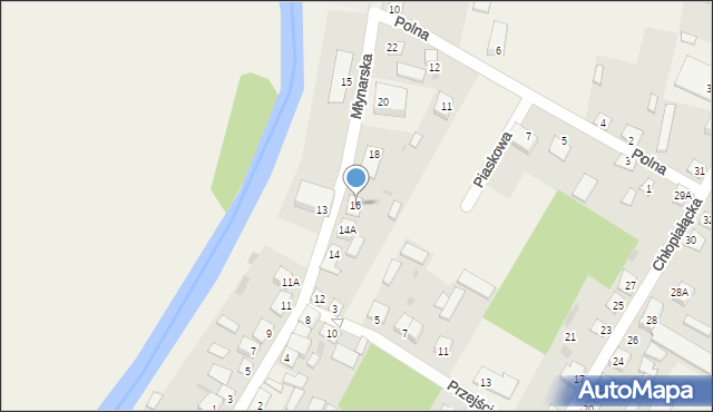 Krasnosielc, Młynarska, 16, mapa Krasnosielc