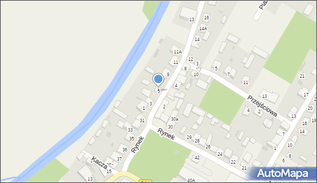 Krasnosielc, Młynarska, 5, mapa Krasnosielc