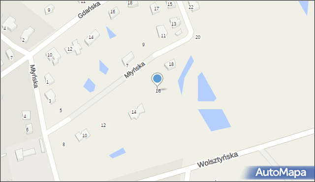 Krężoły, Młyńska, 16, mapa Krężoły