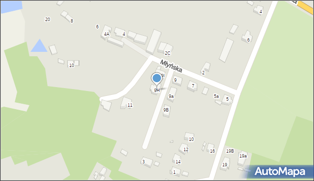 Krosno Odrzańskie, Młyńska, 9H, mapa Krosno Odrzańskie