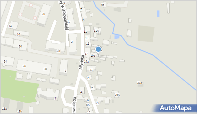 Krotoszyn, Młyńska, 19c, mapa Krotoszyna