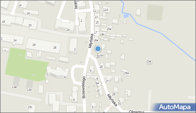 Krotoszyn, Młyńska, 23, mapa Krotoszyna