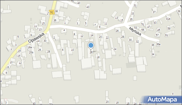 Krzanowice, Młyńska, 16, mapa Krzanowice