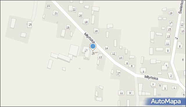 Kuczbork-Osada, Młyńska, 15, mapa Kuczbork-Osada