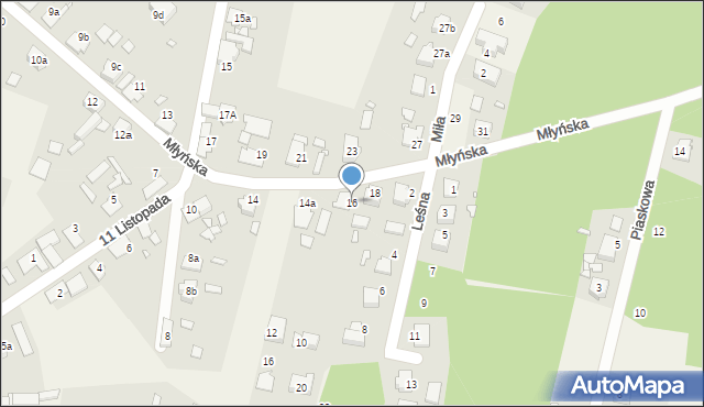 Kup, Młyńska, 16, mapa Kup