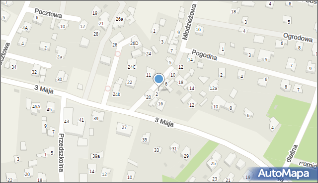 Laski, Młodzieżowa, 4, mapa Laski