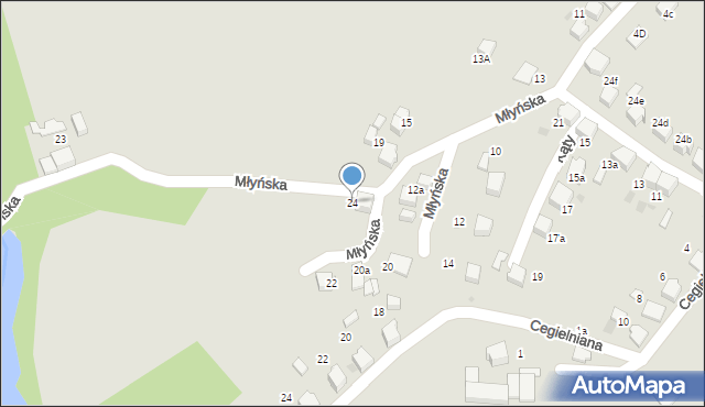 Łaziska Górne, Młyńska, 24, mapa Łaziska Górne