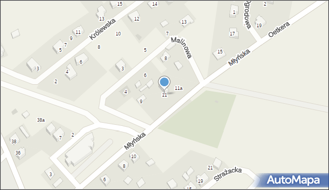 Łebcz, Młyńska, 11, mapa Łebcz