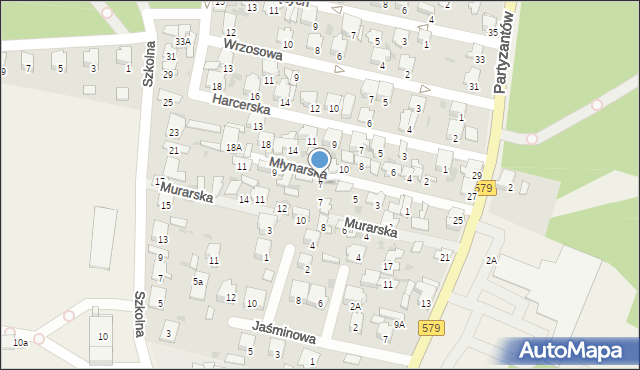 Leszno, Młynarska, 7, mapa Leszno