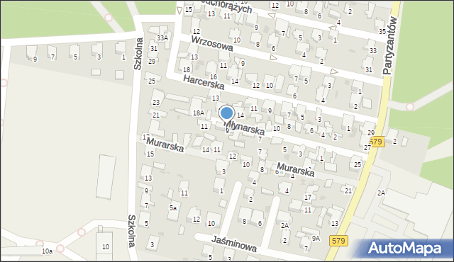 Leszno, Młynarska, 9, mapa Leszno