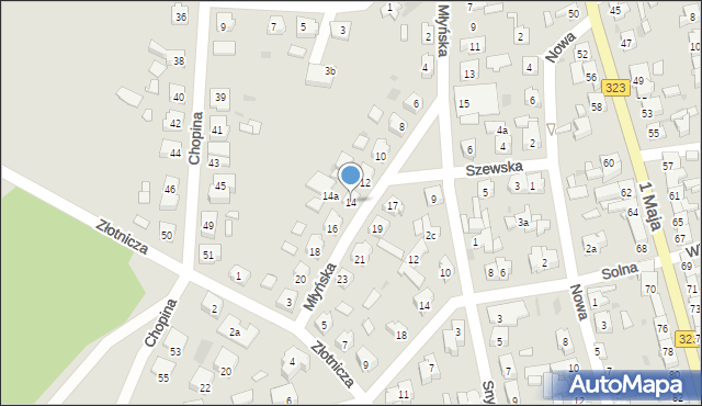 Leszno, Młyńska, 14, mapa Leszno