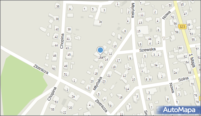 Leszno, Młyńska, 14a, mapa Leszno