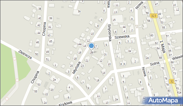 Leszno, Młyńska, 19, mapa Leszno