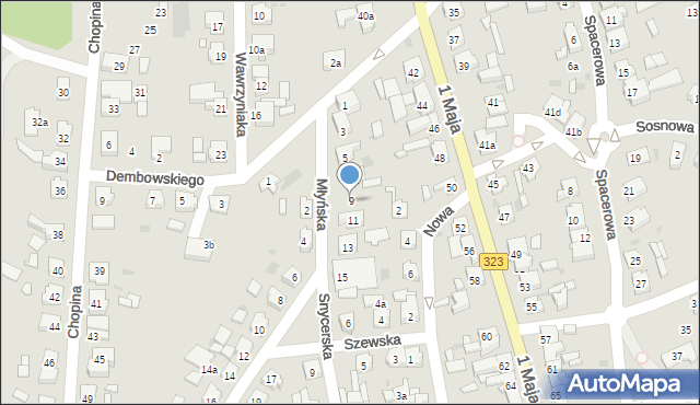 Leszno, Młyńska, 9, mapa Leszno