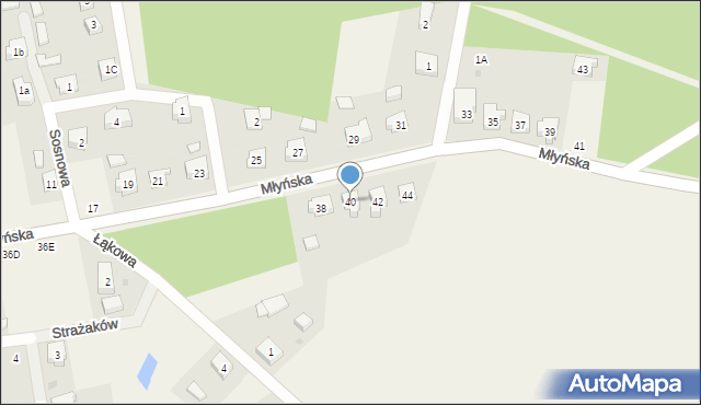 Lipusz, Młyńska, 40, mapa Lipusz