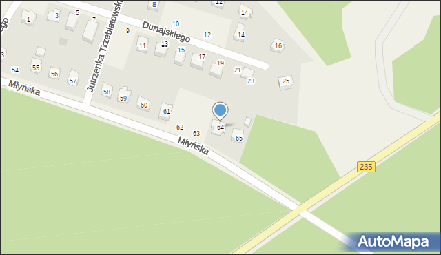Lipusz, Młyńska, 64, mapa Lipusz