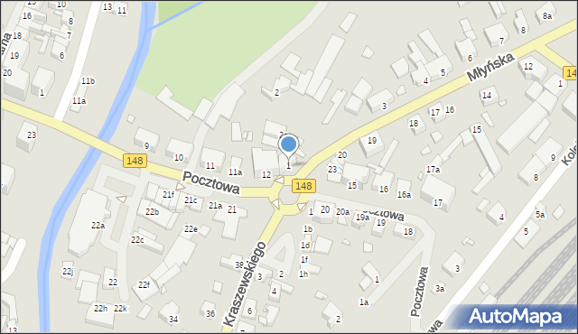 Łobez, Młyńska, 1, mapa Łobez