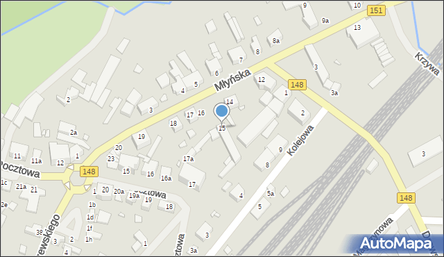 Łobez, Młyńska, 15, mapa Łobez